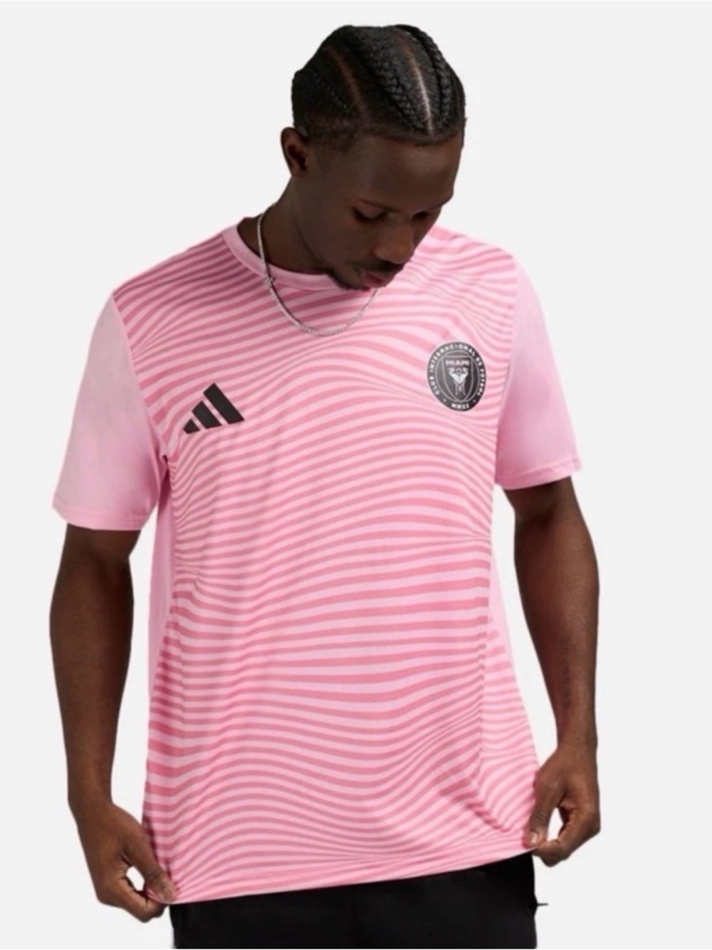 adidas Mens Inter Miami Pink Wave Lionel Messi Jersey Tee Size XL MLS Soccer NWT